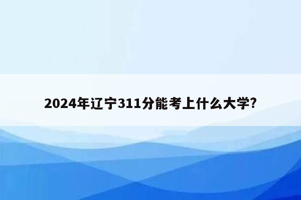 2024年辽宁311分能考上什么大学?