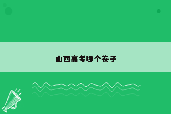 山西高考哪个卷子