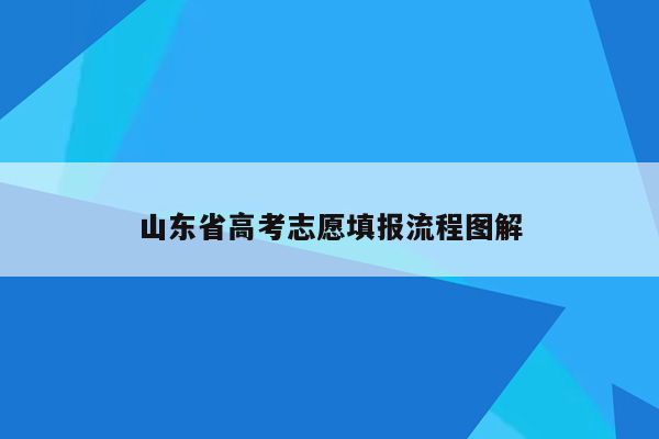 山东省高考志愿填报流程图解