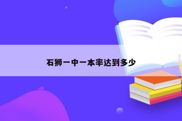 石狮一中一本率达到多少
