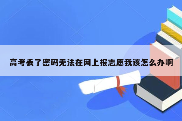 高考丢了密码无法在网上报志愿我该怎么办啊