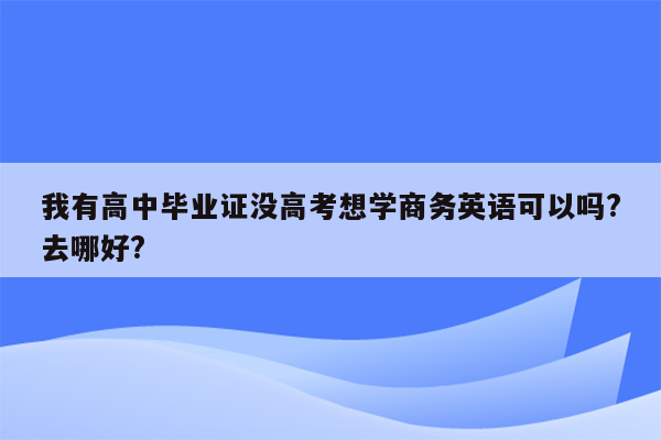我有高中毕业证没高考想学商务英语可以吗?去哪好?