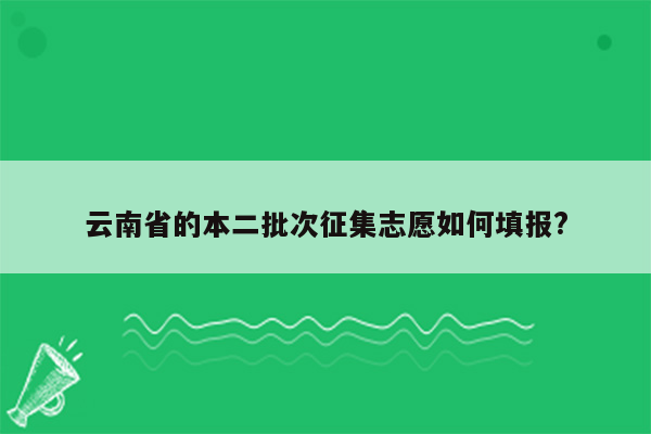 云南省的本二批次征集志愿如何填报?