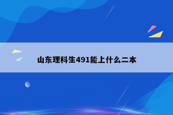 山东理科生491能上什么二本