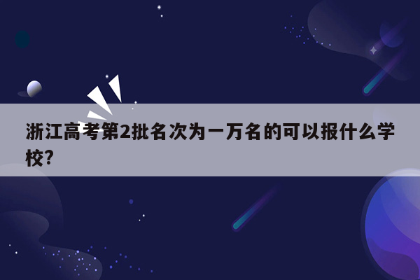 浙江高考第2批名次为一万名的可以报什么学校?
