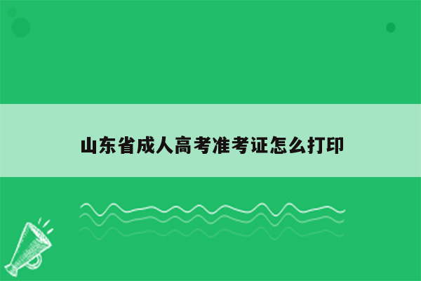 山东省成人高考准考证怎么打印