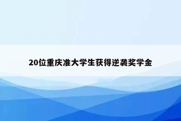 20位重庆准大学生获得逆袭奖学金