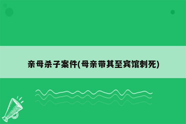 亲母杀子案件(母亲带其至宾馆刺死)
