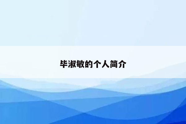 毕淑敏的个人简介