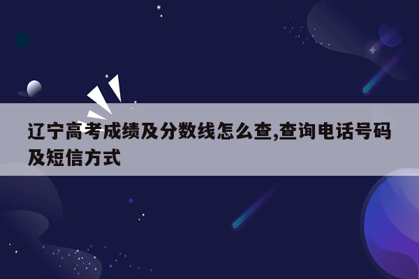 辽宁高考成绩及分数线怎么查,查询电话号码及短信方式