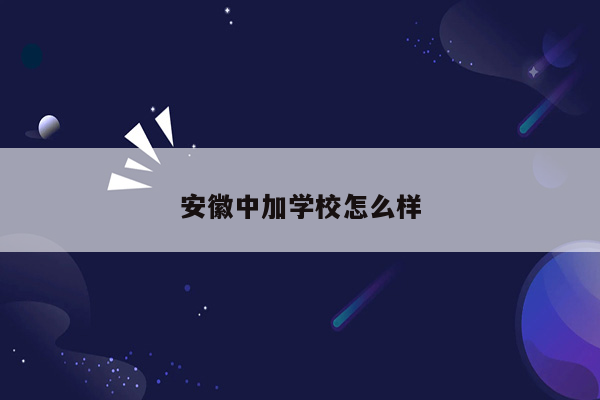 安徽中加学校怎么样