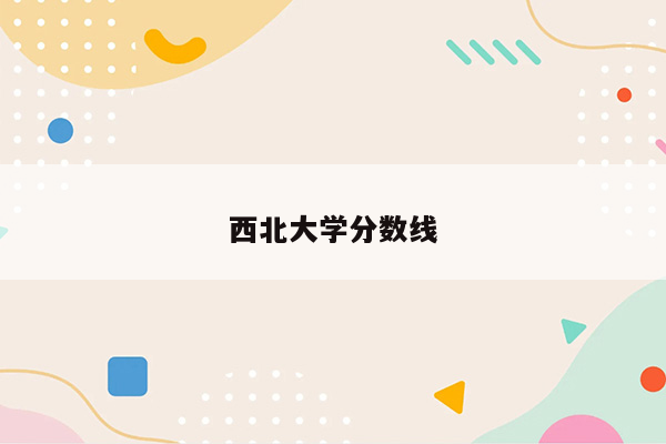 西北大学分数线