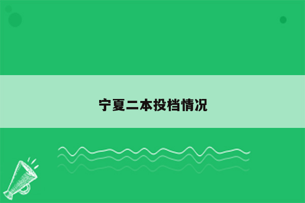 宁夏二本投档情况