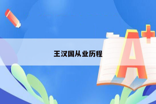 王汉国从业历程