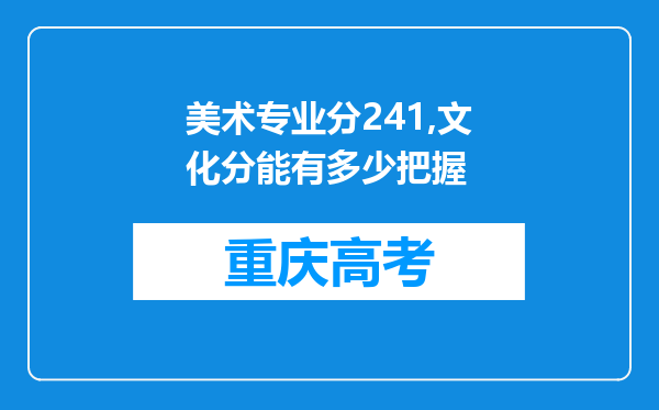 美术专业分241,文化分能有多少把握