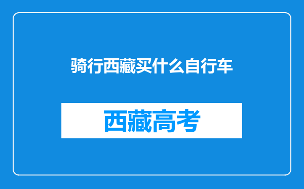 骑行西藏买什么自行车