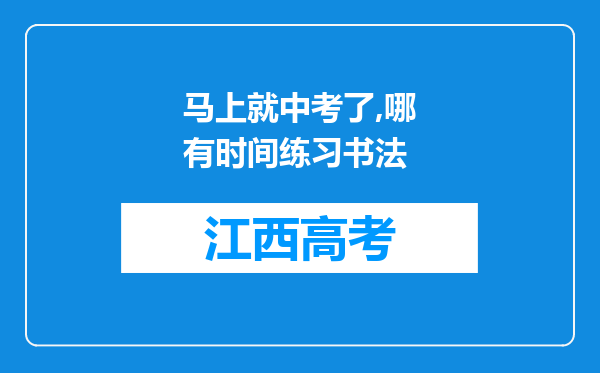 马上就中考了,哪有时间练习书法
