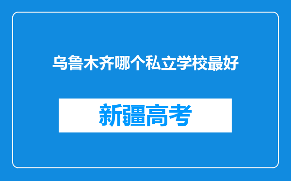 乌鲁木齐哪个私立学校最好