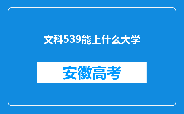 文科539能上什么大学