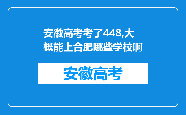 安徽高考考了448,大概能上合肥哪些学校啊