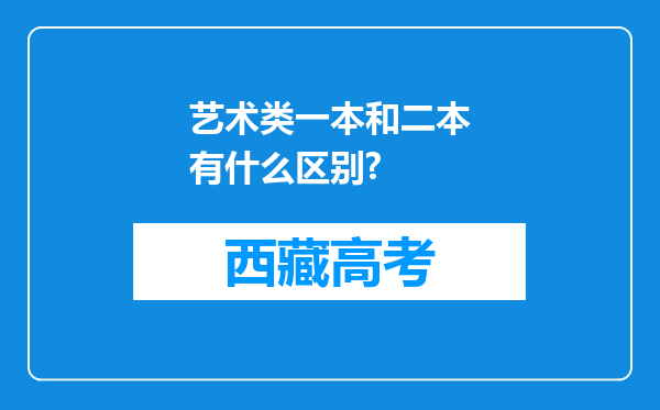 艺术类一本和二本有什么区别?