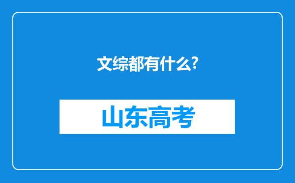 文综都有什么?