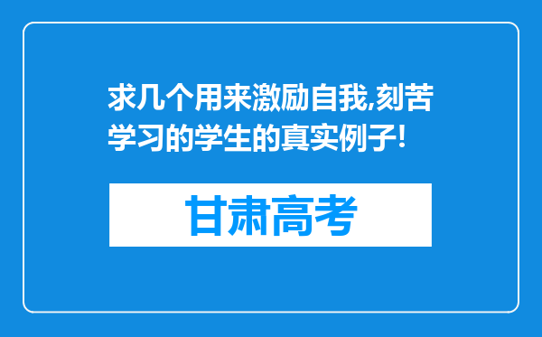求几个用来激励自我,刻苦学习的学生的真实例子!