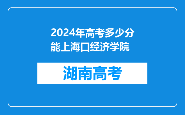 2024年高考多少分能上海口经济学院