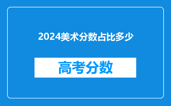2024美术分数占比多少
