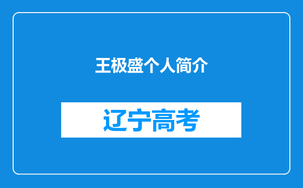 王极盛个人简介