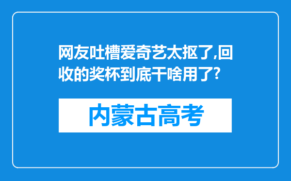网友吐槽爱奇艺太抠了,回收的奖杯到底干啥用了?