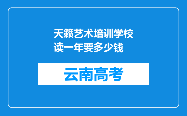 天籁艺术培训学校读一年要多少钱