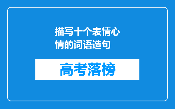 描写十个表情心情的词语造句