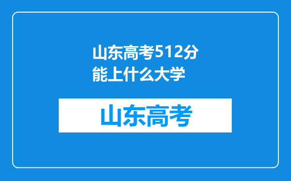 山东高考512分能上什么大学