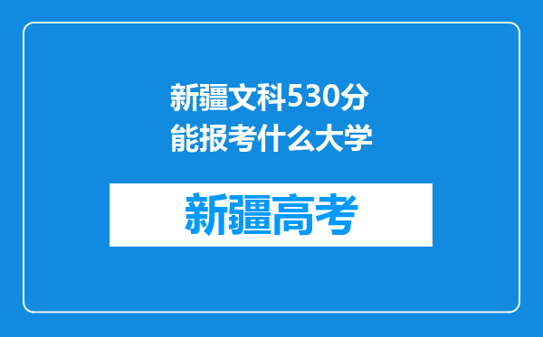 新疆文科530分能报考什么大学