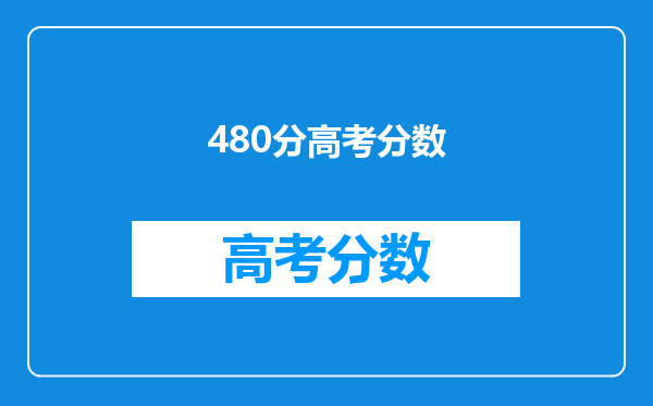 480分高考分数