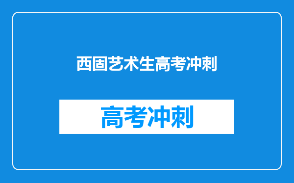 西固艺术生高考冲刺