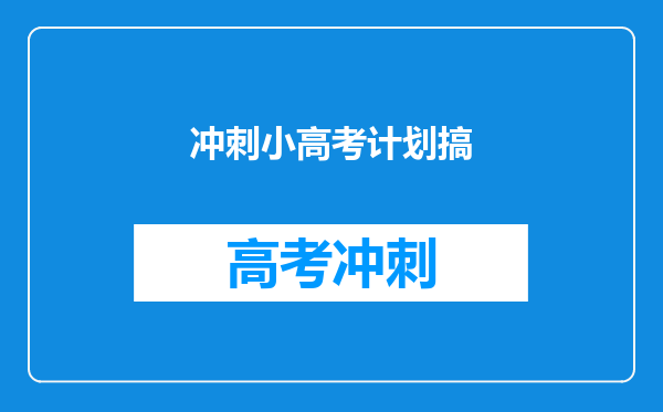 冲刺小高考计划搞