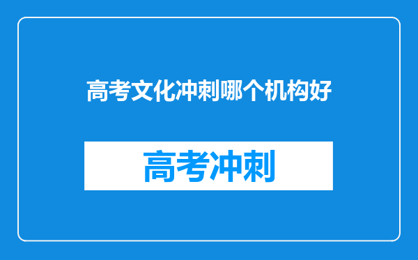 高考文化冲刺哪个机构好