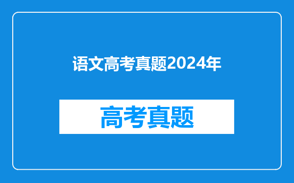 语文高考真题2024年