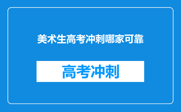 美术生高考冲刺哪家可靠
