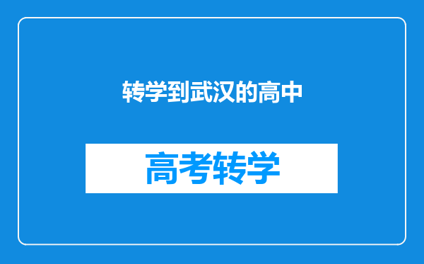 转学到武汉的高中