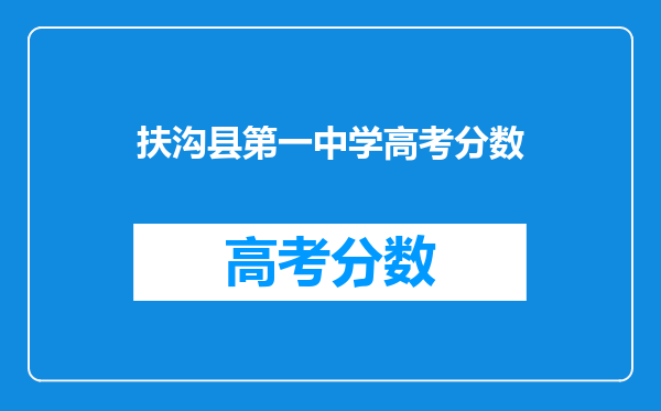 扶沟县第一中学高考分数