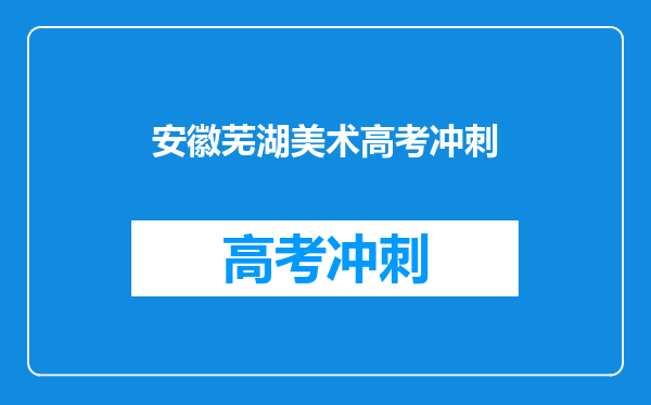 安徽芜湖美术高考冲刺
