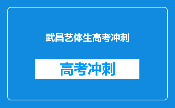 武昌艺体生高考冲刺