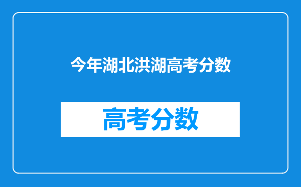 今年湖北洪湖高考分数