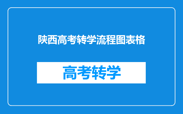 陕西高考转学流程图表格