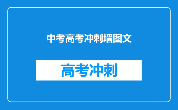 中考高考冲刺墙图文