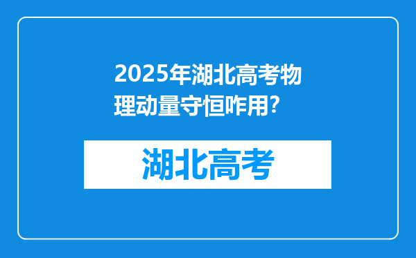 2025年湖北高考物理动量守恒咋用？