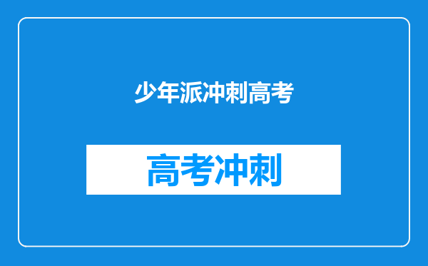 少年派冲刺高考